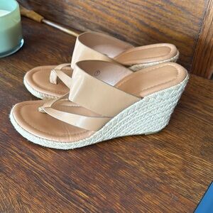 Beige Wedge Sandals